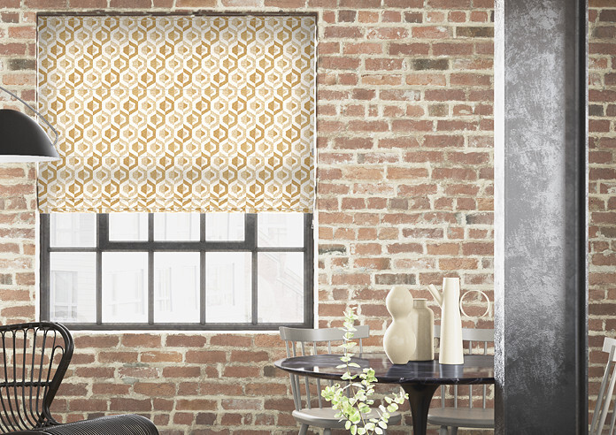 Gusta, Ochre - Twist&Fit Roman Blind - Image 3